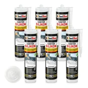 IsolBau Sanitarni silikon prozoren Sanitär Silikon 6 x 300ml