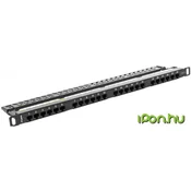 Patch panel 24 Port 0.5U Cat.6 black PPU6-0024-B