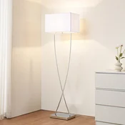 Talna svetilka Lucande Evaine, krom/bela, kovina, 157 cm, E27 - Dnevna soba/jedilnica - Sodobni - krom, bela