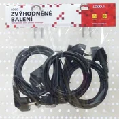 230V napajalni kabel, CEE7 (vilice) - C13, 2 m, VDE odobritev, črn, logotip, 5 kosov, cena za 1 kos