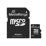 MEDIA RANGE MicroSDHC 16GB Class 10 sa adapterom - MR958 SDHC, 16GB, 10