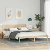 Krevetna konstrukcija Smeda 160 x 210 cm Cvrsto borovo drvo