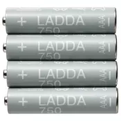 LADDA Polnilna baterija, HR03 AAA 1,2 V, 750 mAh