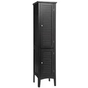 Costway Samostoječa kopalniška omara z 2 vrati, 160 cm visoka, črna