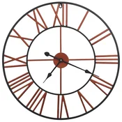 Vidaxl Stenska ura kovinska 58 cm rdeča