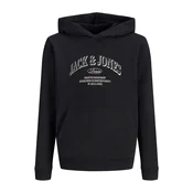 Jack & Jones Junior Majica JJEDENVER črna / pegasto črna / bela