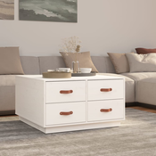 Stolic za kavu bijeli 80 x 80 x 45 cm od masivne borovine
