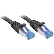 LINDY LINDY 47411 RJ45 omrežni kabel\, Patch kabel CAT 6 S/FTP 0.50 m črna 1 kos, (20419894)