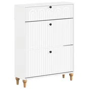 vidaXL Omara za čevlje ALKMAAR 78 x 24 x 103 cm Inženirski les Bela