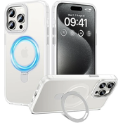 Magnetni ovitek HWeggo za iPhone 15 Pro Max, združljiv z Magsafe - Prozorna/bela