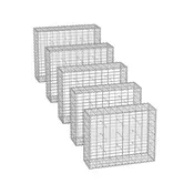 Songmics Gabionska košara 100x80x30 cm srebrna