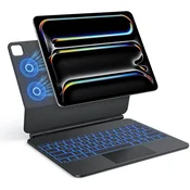 shumee Ovitek s tipkovnico za iPad Pro 13 M4 2024 TECURS QWERTZ z osvetlitvijo od zadaj