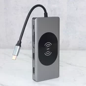 Adapter Type C na LAN Gb Wireless PC SD card TF Type C 3xUSB Audio 2xHDMI i VGA 14 u 1 20cm