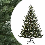 Vidaxl Umetna božična jelka z bučko 180 cm 300 LED Toplo bela