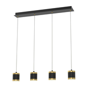Wofi 7003-404 - LED prigušiva luster na sajli TOULOUSE 4xLED/8,5W/230V crna/zlatna