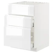 METOD / MAXIMERA Pod.el.za gr.plocu/ug.asp.s fiokom, bela/Voxtorp v. sjaj bela, 60x60 cm