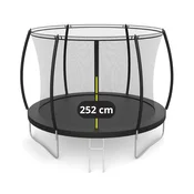 Vrtni trampolin Premium 252 cm (8 ft) s unutarnjom mrežom i ljestvama – crni