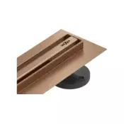 Mexen Flat 360° Slim vrtni linearni odtok 130 cm, brušena medenina - 1C41130