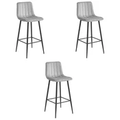 Brandless POZZA hocker - srebrno siv žamet/črne noge x 3, (22060675)