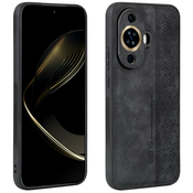 Premium ovitek Cube Leather za Huawei Nova 11 Pro z vgrajeno zaščito zadnjih kamer - graphite black