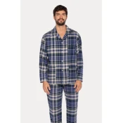 Moška flanelna pižama MANUEL XXL Temno modra