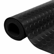 VIDAXL gumijasta nedrseča podloga s krogi (2x1m), črna