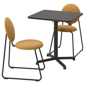 STENSELE / MANHULT Sto i 2 stolice, boja antracita boja antracita/Hakebo žuto-smeda, 70x70 cm
