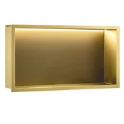 VGRAJENA KOPALNIŠKA POLICA LED 30x60 brush gold