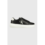 Usnjene superge Calvin Klein Jeans YW0YW00823 CHUNKY CUPSOLE MONOLOGO W črna barva