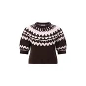 Rich & Royal Pulover temno rjava / roza / bela