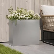 Vidaxl Vrtni lonček Srebrna 50 x 20 x 40 cm Nerjaveče jeklo