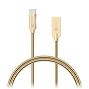 POVEŽI Wirez Steel Knight USB-C (Type C) - USB-A, metalik zlatna, 2.1A, 1 m