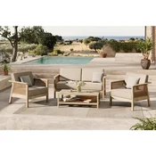 LOUNGE GARNITURA  drvo, plastika boje bagrema