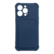 HURTEL Ohišje Card Armor Case za iPhone 12 Pro, denarnica za kartice, silikonsko oklepno ohišje Air Bag, temno modro