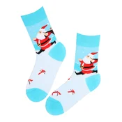 Sokisahtel Nogavice KIT cotton socks with a Santa svetlo modra