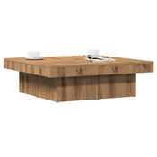 Stol za kavu Artisan hrast 90x90x28 cm izradeno drvo