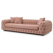 Casa Padrino luxury Chesterfield sofa vintage pink/black 255 x 105 x H. 60 cm - Living room sofa - Hotel sofa - Living room furniture - Chesterfield furniture - Luxury furniture