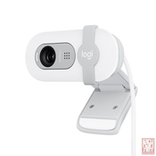 Logitech Brio 100, Full HD 1080p webcam with auto-light balance, integrated privacy shutter, built-in mic, white