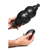 Ribbed Inflatable Anal Plug - Black