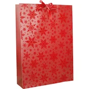Vrečka darilna jumbo 33x10x45cm xmas rdeča