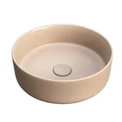 Okrogel pultni umivalnik 36x36 cm kaki/mat bež -