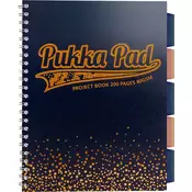 Spiralna bilježnica Pukka Pad Project Book Blush, A4 crte, Crna