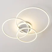 Lindby Smart LED stropna svetilka Tula, daljinski upravljalnik, Tuya CCT - Dnevna soba/jedilnica - Sodobni - nikelj satiniran - Kovina