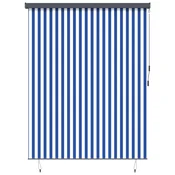 Rolo zavjesa Plava i bijela 200 x 250 cm Tkanina i aluminij