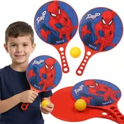 MARVEL COMICS MARVEL Spider Man Plastična lopatka za otroke, loparji za igranje na vrtu + gumijasta žoga