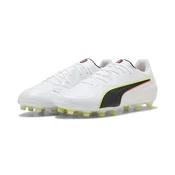 PUMA KING 20 PRO FG/AG Football Boots Unisex, Shoes, White/Glowing Red/Yellow Alert, 45