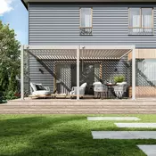 Bioklimatska pergola Antares — Stenska/3.6 x 5.3/Ivory krem/Ročni
