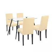 Jedilni set Alen 4+1 črno-bež
