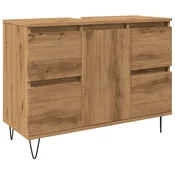 Vidaxl Kopalniška omarica artisan hrast 80x33x60 cm inženirski les