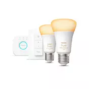 PHILIPS Set 2 pametne sijalice + Hue bridge + prekidac HueWA 2x8W A60 E27 bele
